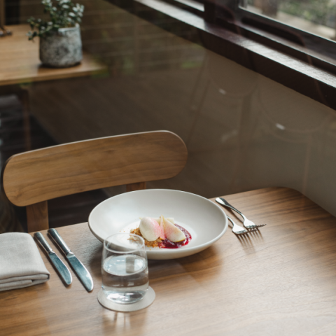 Goat’s Cheese Ice Cream, Davidson Plum & Macadamia Honeycomb Crumb